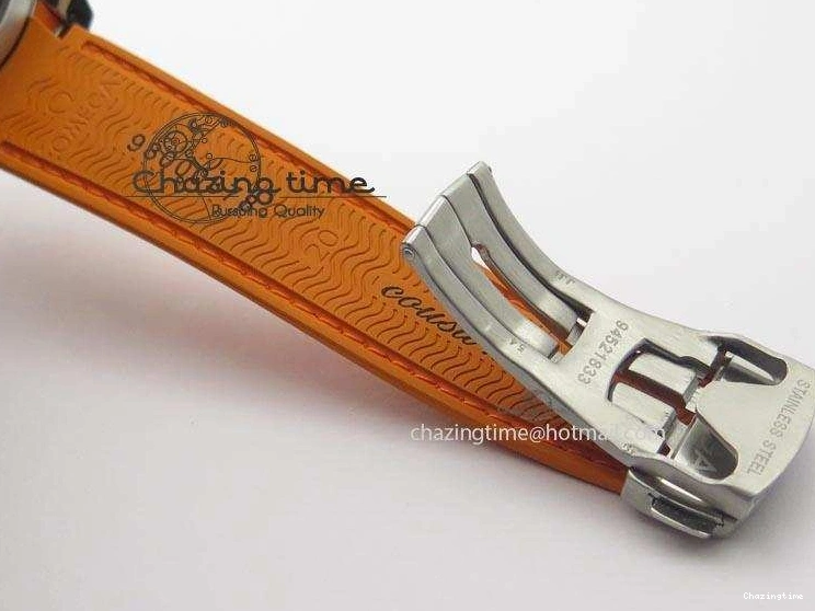 0417 Breathable Planet Ocean SS Bp Maker 45mm Orange Bezel On Orange Rubber Strap A 8221